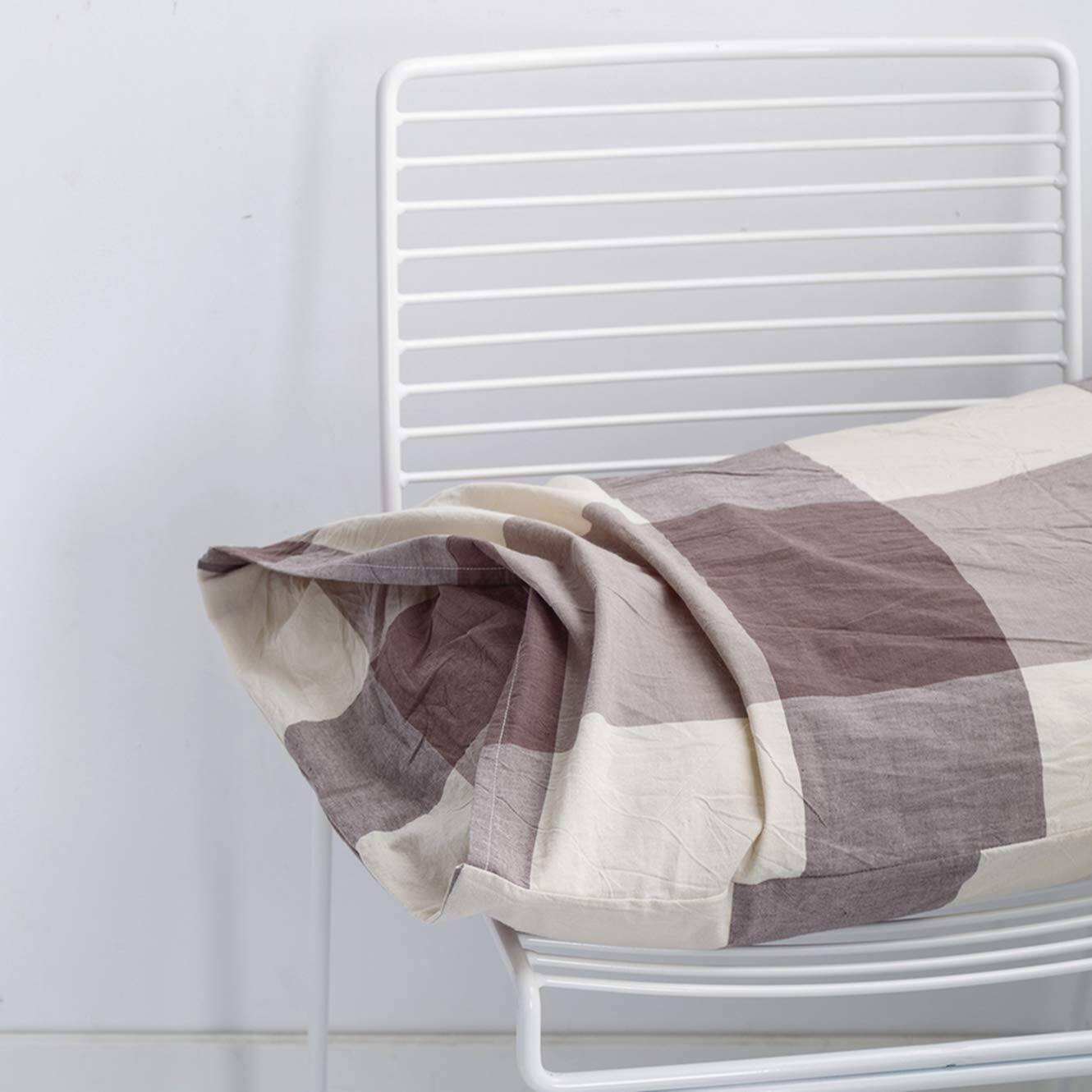 Alt View 3. Earthley Blooms - Checkered Duvet Cover Queen Washed Cotton Plaid 3 Set 1 Classic Grid With Zipper Ties 2 Pillowcases Farmhouse - Tan Gingham-Queen.