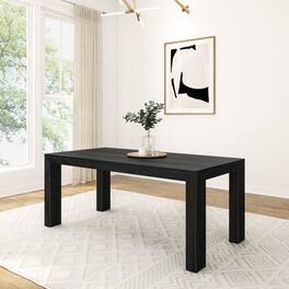 Plank+Beam - Modern Solid Wood Dining Table - Black Wirebrush