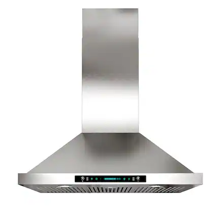 Front. Onefly - 36 inches - Convertible - Wall Mount Range Hood - Stainless Steel.