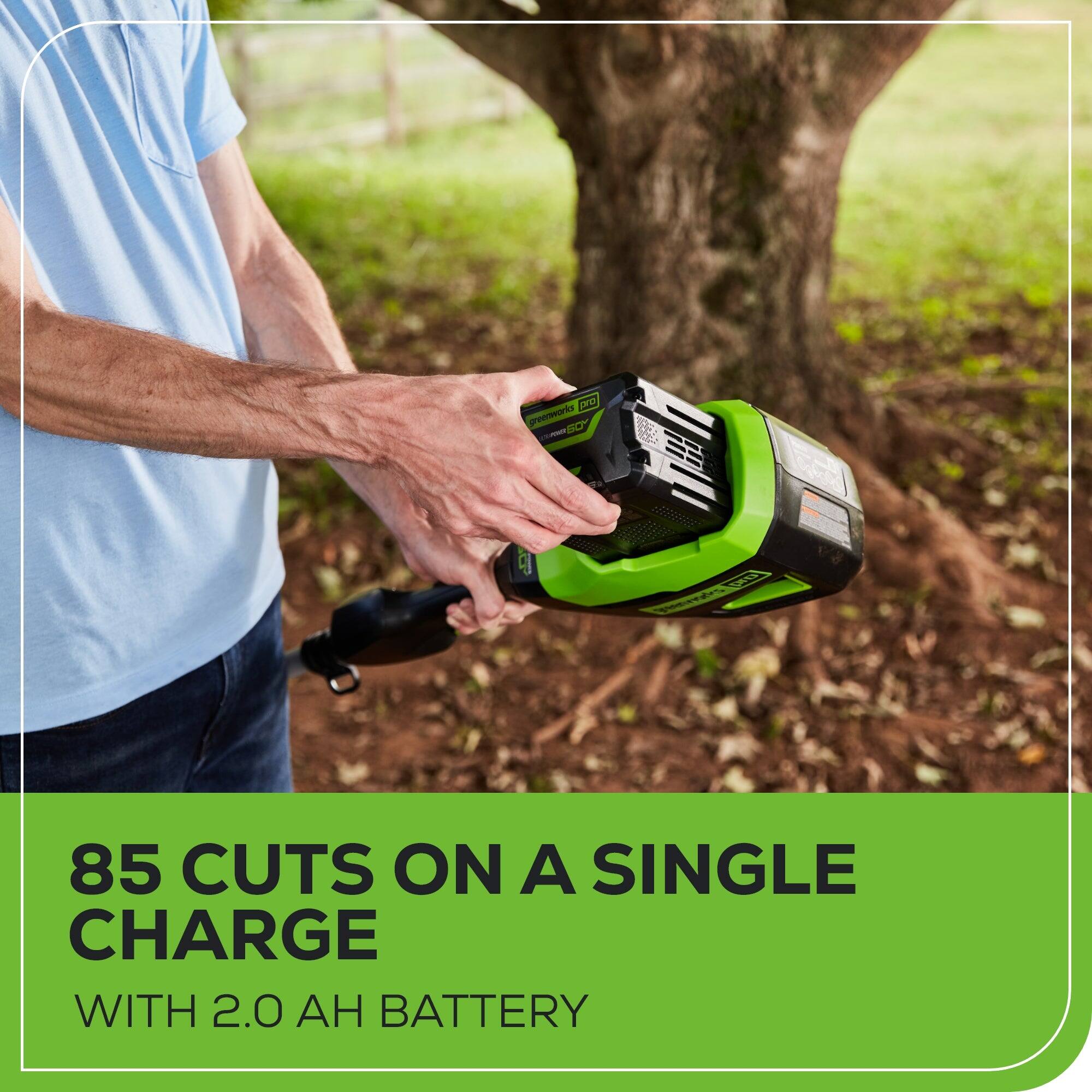 85 CUTS ON A SINGLE CHARGE  
WITH 2.0 AH BATTERY