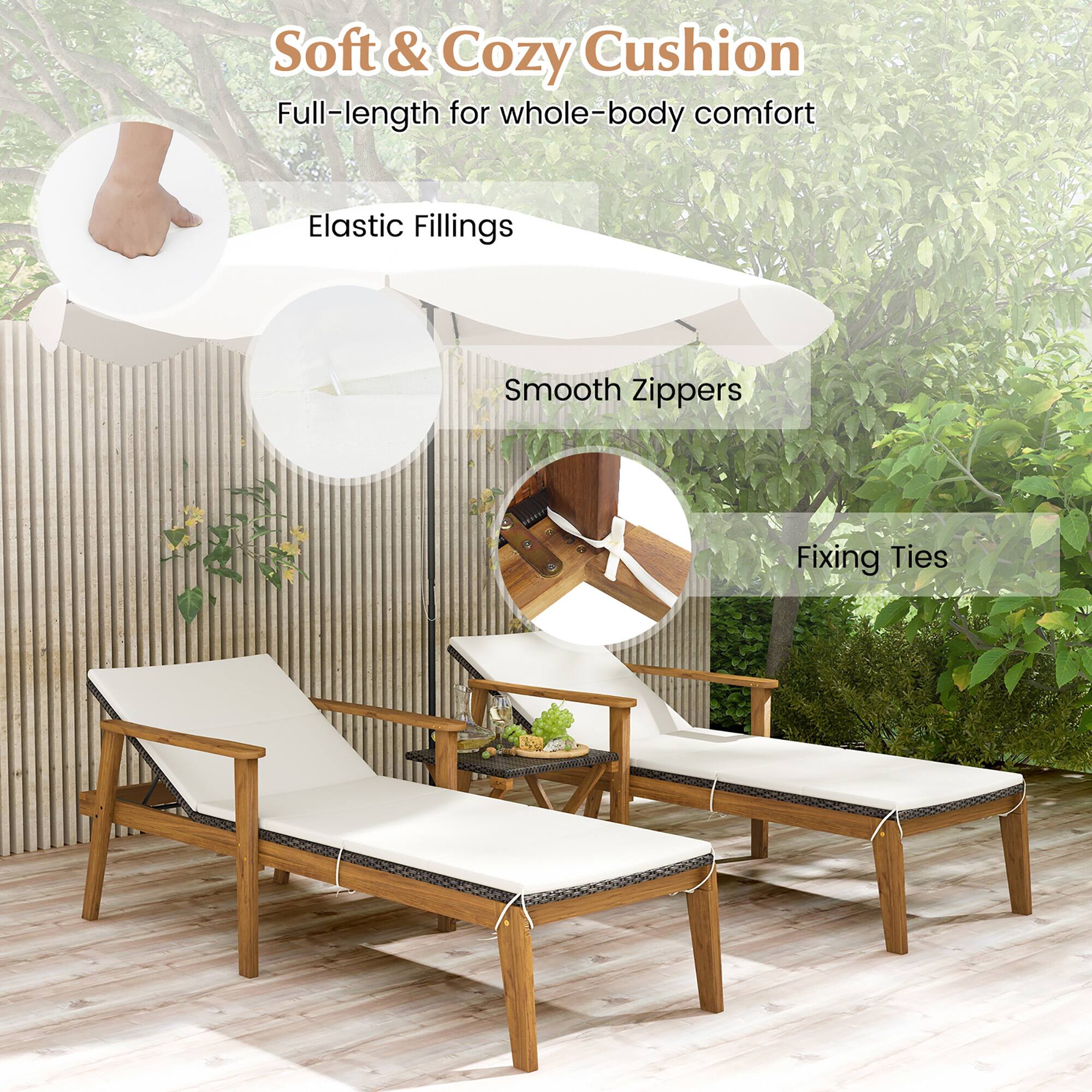 Soft & Cozy Cushion  
Full-length for whole-body comfort  
Elastic Fillings  
Smooth Zippers  
Fixing Ties