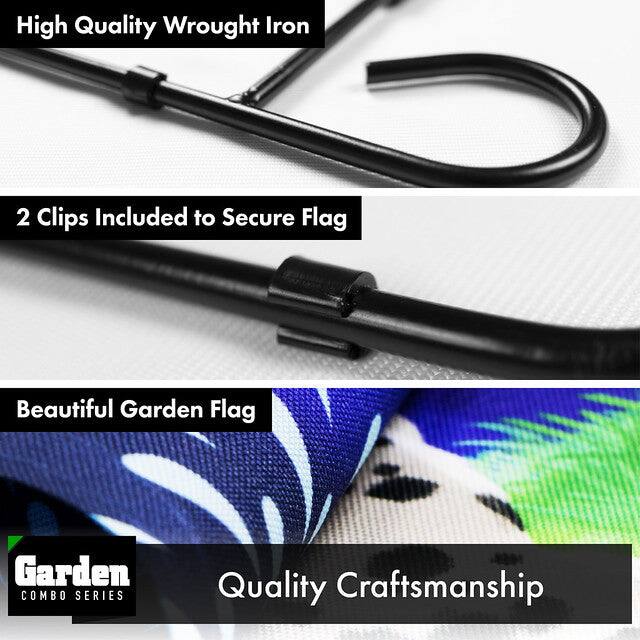 - High Quality Wrought Iron
- 2 Clips Included to Secure Flag
- Beautiful Garden Flag
- Quality Craftsmanship

Garden COMBO SERIES