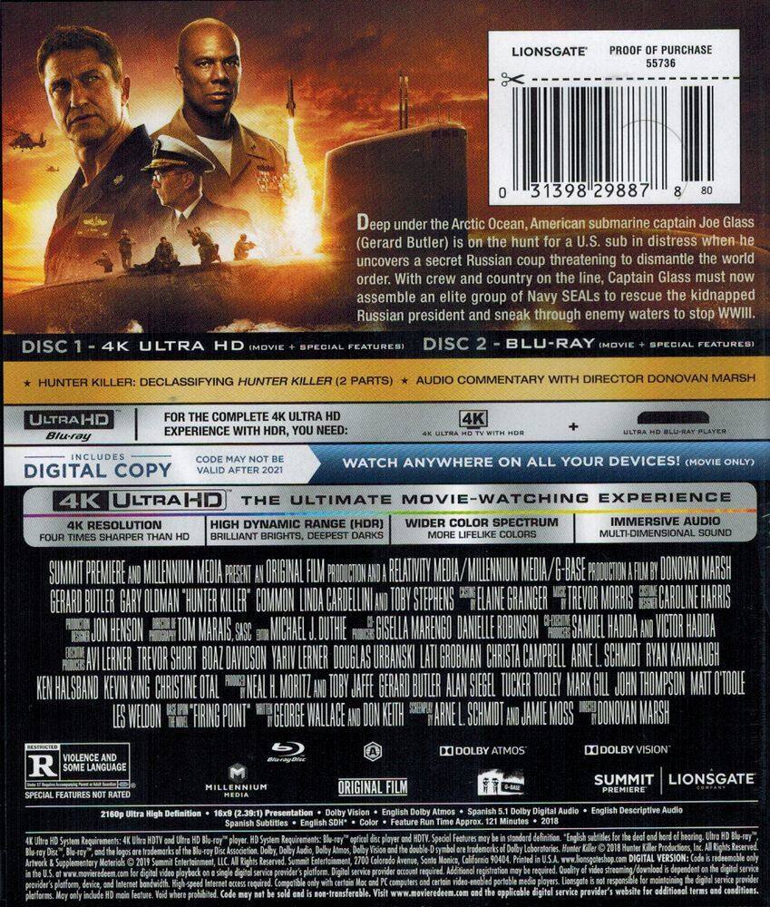 Alt View 1. Hunter Killer   - 4K Blu-Ray.