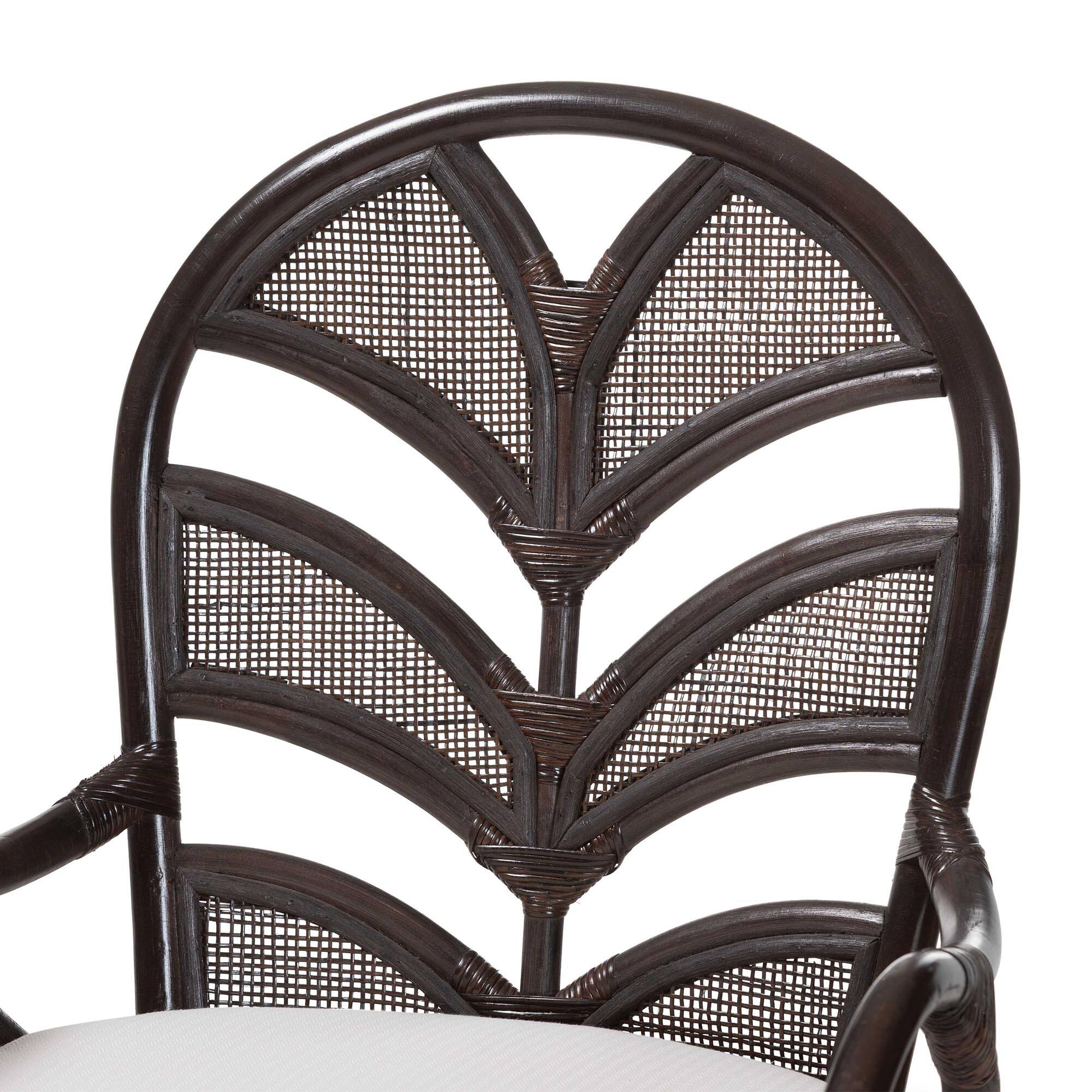 Alt View 1. bali & pari - Niven Natural Rattan Counter Stool with Cushion - Handwoven Wicker Accent Stool with Banana Leaf Backrest Design - Espresso.