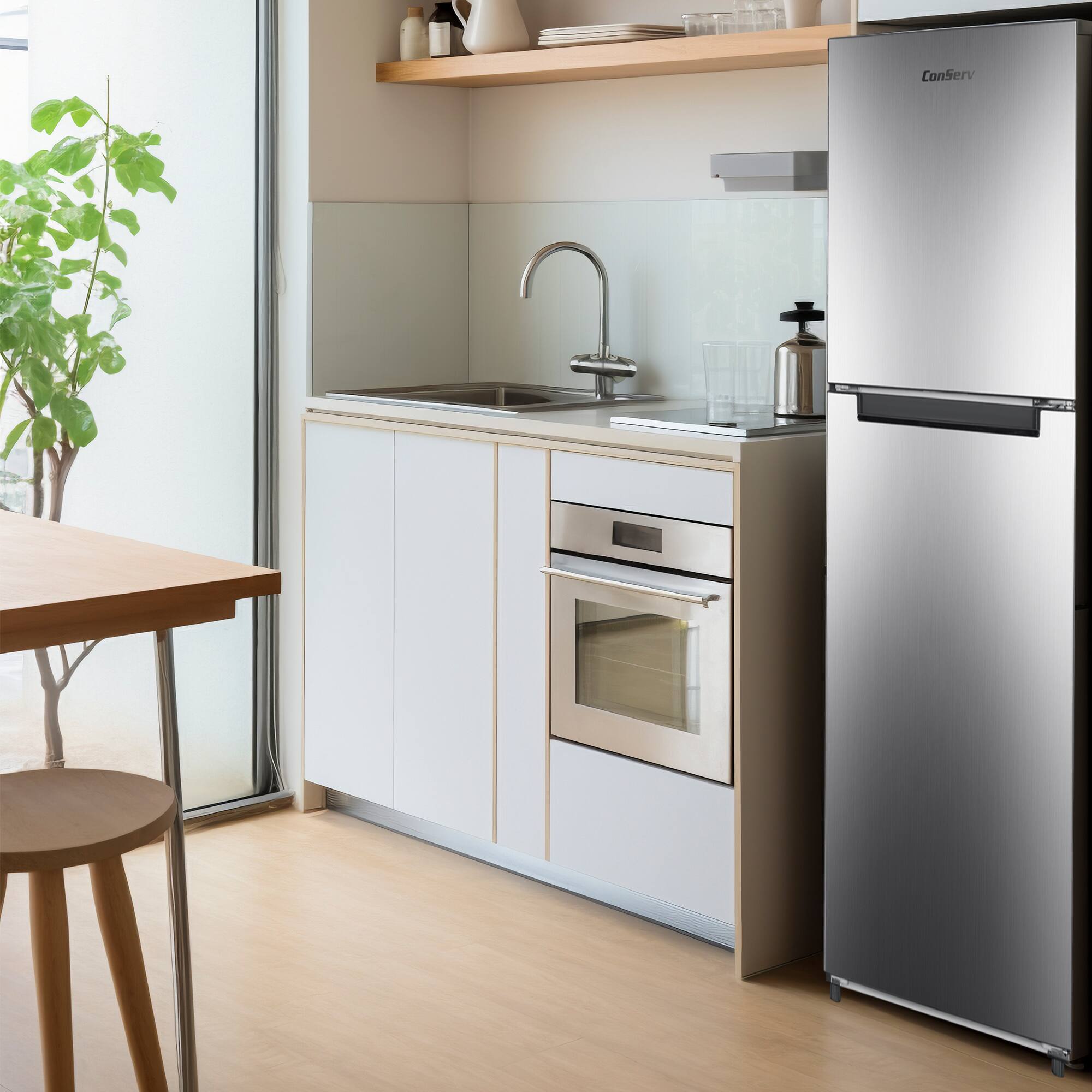 Alt View 7. Conserv - Conserv 10cf Top Freezer Refrigerator 24in Frost Free E-Star Quiet 43dB 110V SS - Stainless.