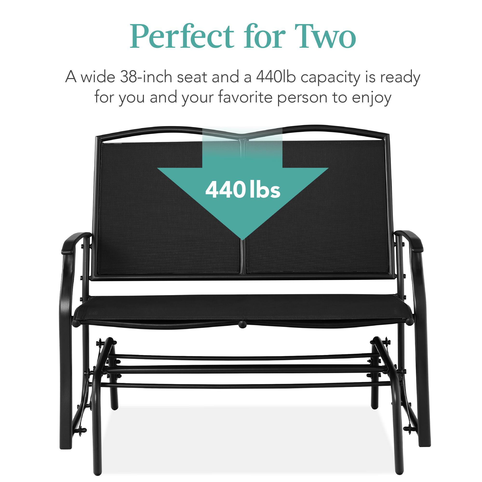 Perfect for Two

A wide 38-inch seat and a 440lb capacity is ready for you and your favorite person to enjoy

440 lbs