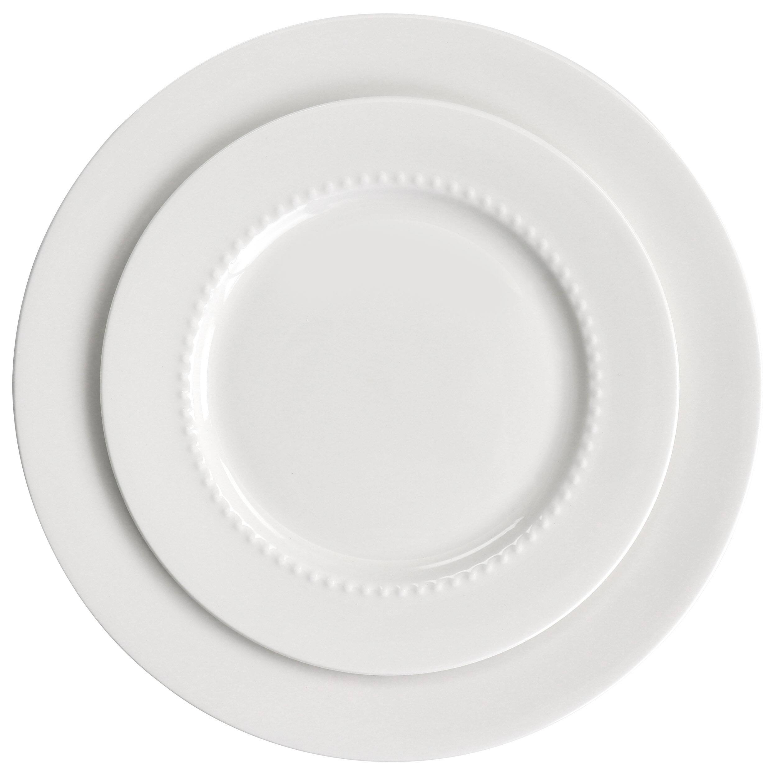 Alt View 2. Gibson - Gibson Elite Embossed Bone China 16 Piece Double Bowl Dinnerware Set in White - White.