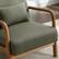 Alt View 12. Bestier - Mid-Century Upholstered Accent Chair with Wooden Frame and High Back, Pillow, and Waist Cushion - Green.