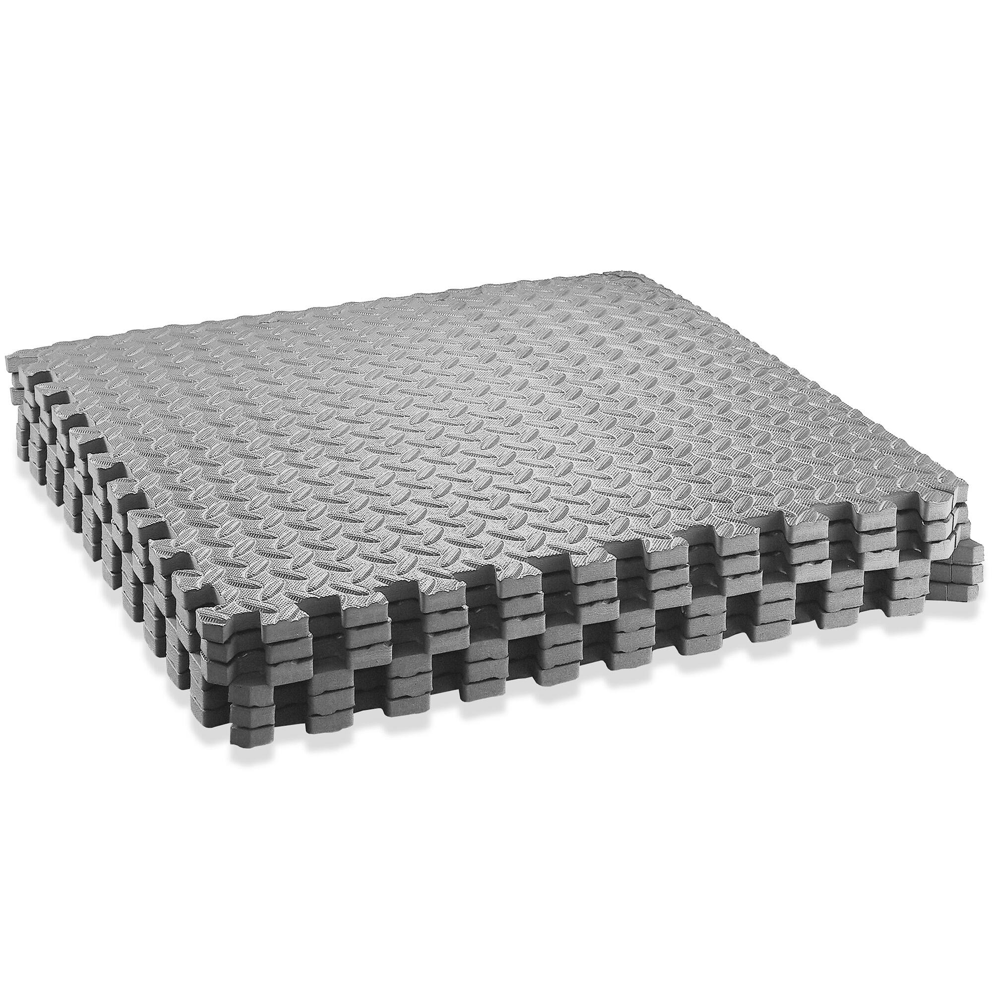 Alt View 1. Philosophy Gym - Exercise Flooring Mats - Foam Rubber Interlocking Puzzle Floor Tiles - Gray.