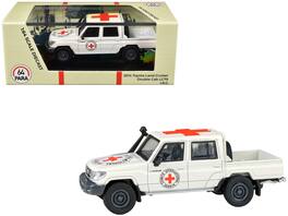 2014 Toyota Land Cruiser LC 79 Pickup Truck "International Red Cross" 1/64 Diecast Model Car by Paragon Models - White
