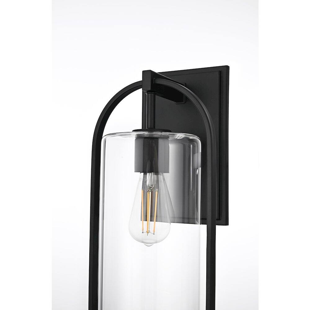 Alt View 1. Elegant Lighting - Jaxson 8 Inch Outdoor Wall Sconce In Black - Black.