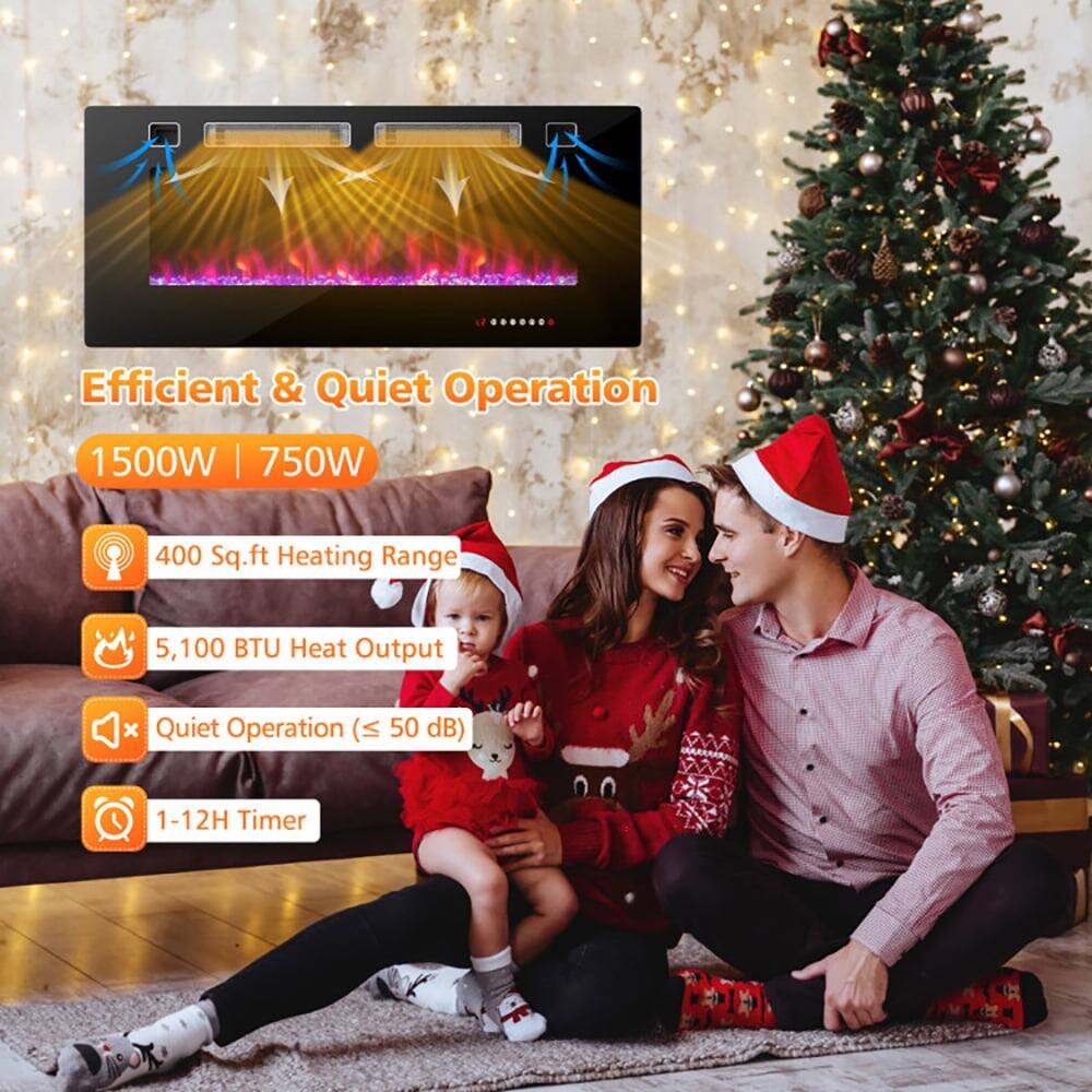 Efficient & Quiet Operation  
1500W | 750W  
400 Sq.ft Heating Range  
5,100 BTU Heat Output  
Quiet Operation (≤ 50 dB)  
1-12H Timer