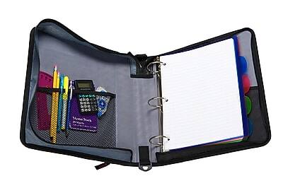 Alt View 2. Case It - Classic 2" 3-Ring Zipper Binders - Black.