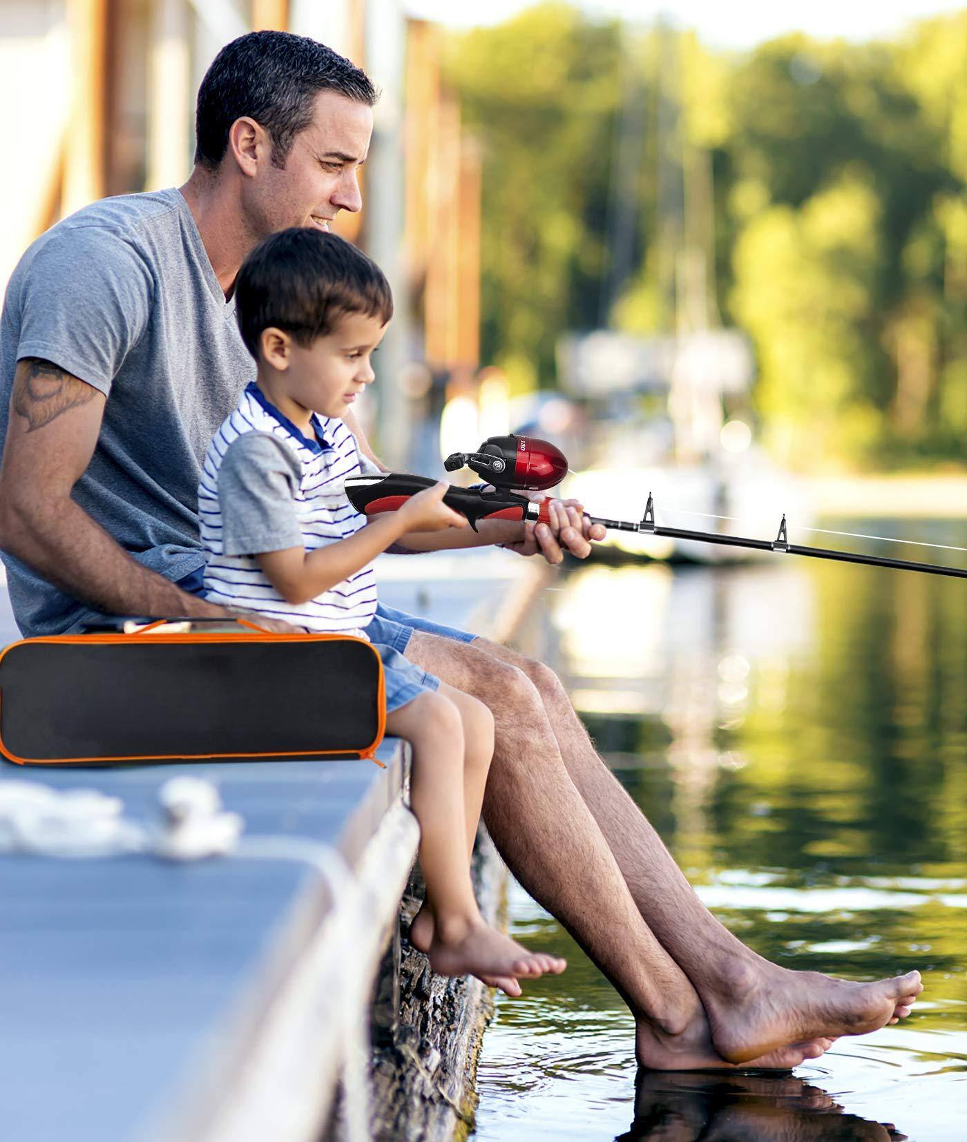 Alt View 3. NICHOLAS KLEIN - Fishing Pole Set Portable Telescopic Rod And Reel Combo Kit With Tackle Box For Beginners - blue.