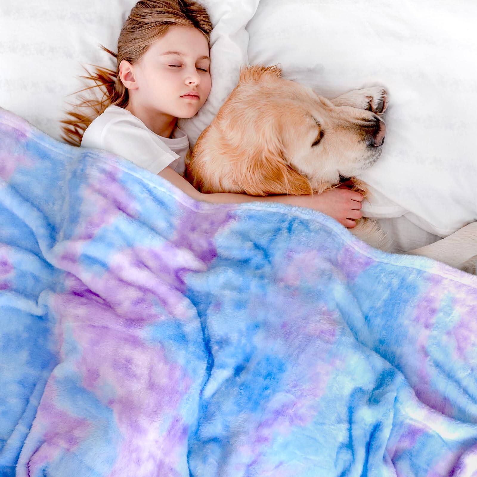 Alt View 5. NICHOLAS KLEIN - Blankets Fuzzy Soft Fleece Throw Blanket Cozy Warm For Bed - Blue Pink Throw(50"x70"/ 130x150cm).