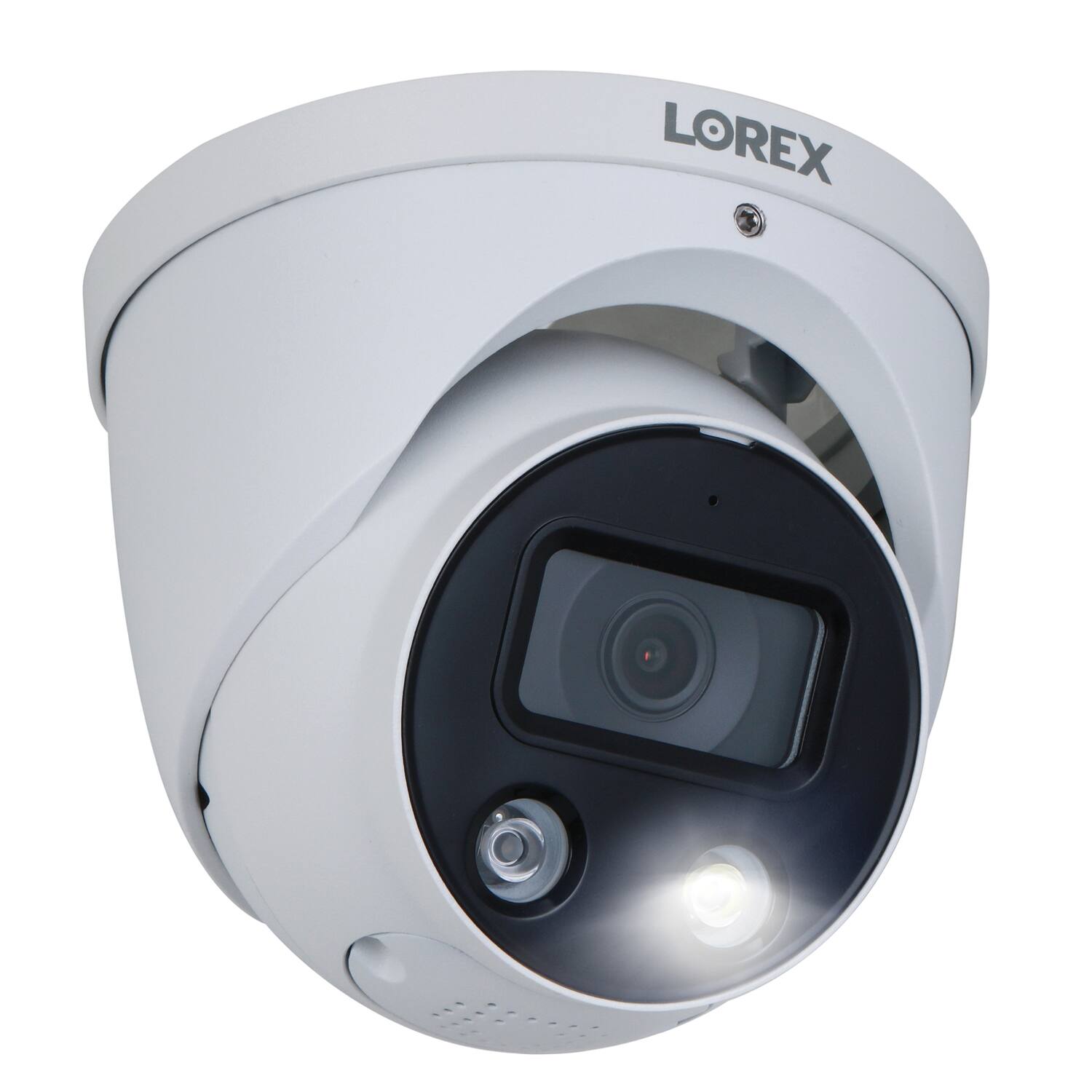Alt View 5. Lorex - 4K Ultra HD Wired Analog Indoor/Outdoor Add-on IP Dome Security Camera, Smart Deterrence Plus - White.