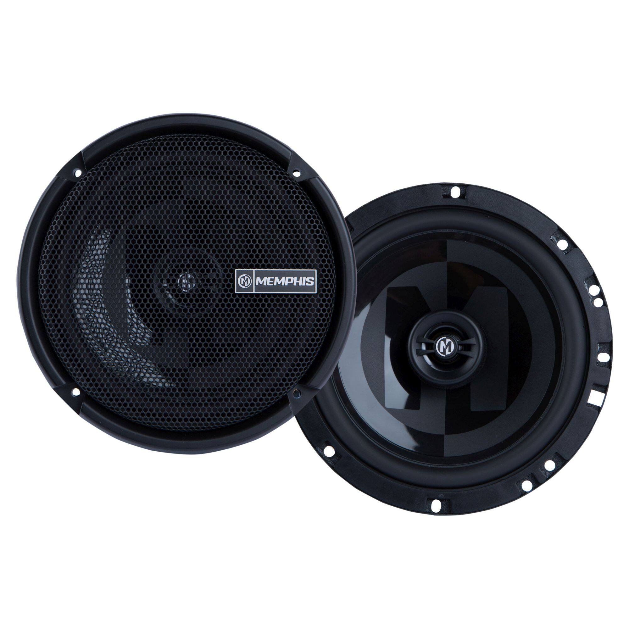 Front. Memphis Car Audio - Memphis Audio PRXS60  Power Reference Series 6.5" 2-Ohm Oversized Shallow 2-Way Speakers With Swivel Tweeters - Black/Gray.