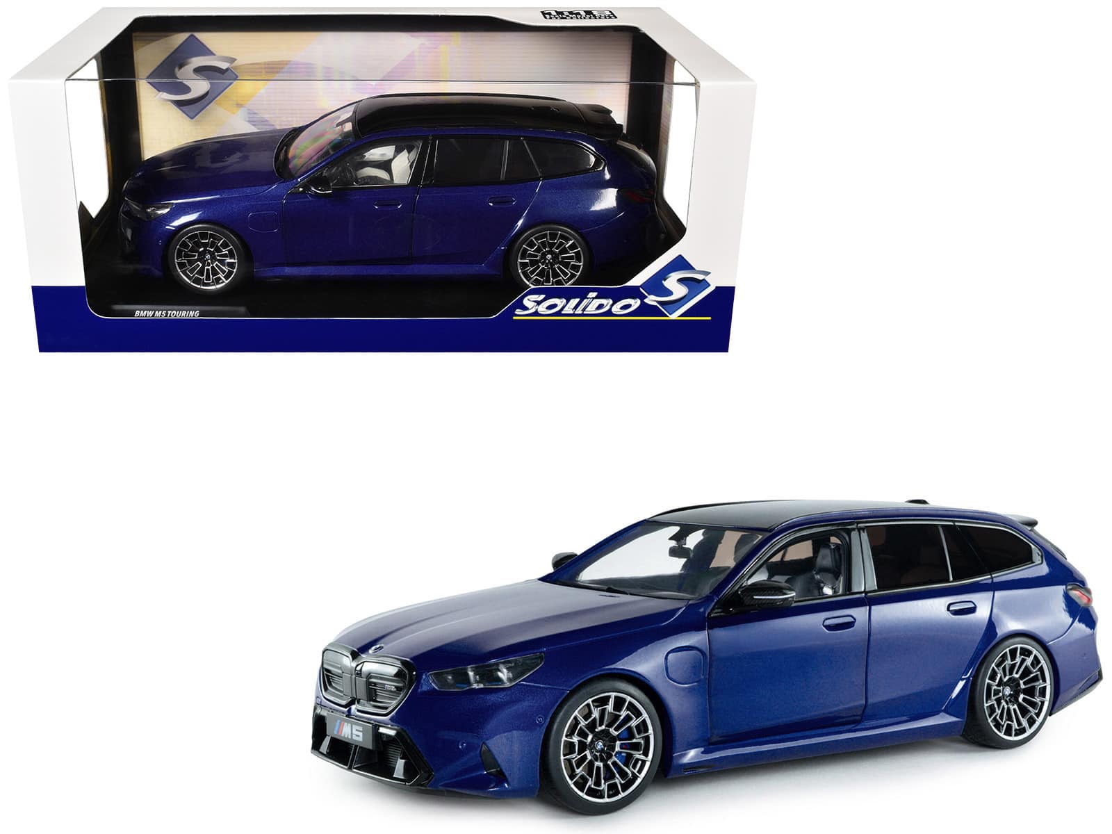 2025 BMW M5 Touring Marina Bay Blue Metallic with Black Top 1/18 Diecast Model Car by Solido price history on PriceWatchPro