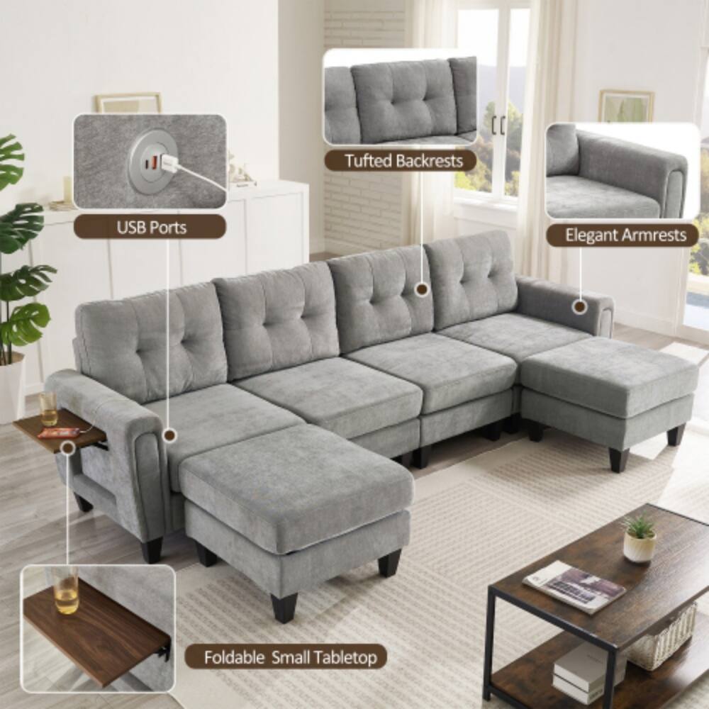- Tufted Backrests
- USB Ports
- Elegant Armrests
- Foldable Small Tabletop