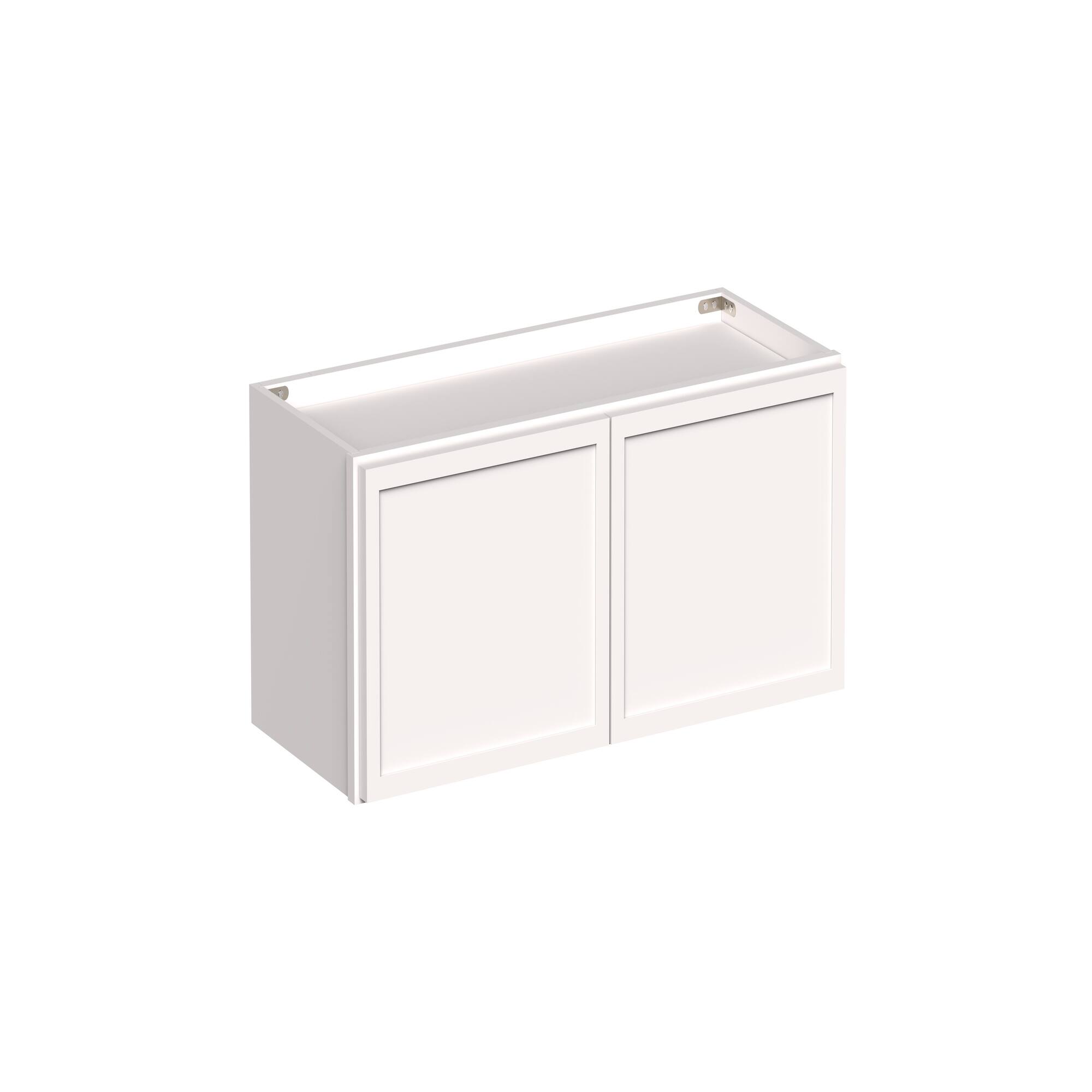 Angle. Boyel Living - 30-in W x 12-in H x 12-in D Slim Shaker RTA Kitchen Wall Cabinet with Soft-Close - Snow White.