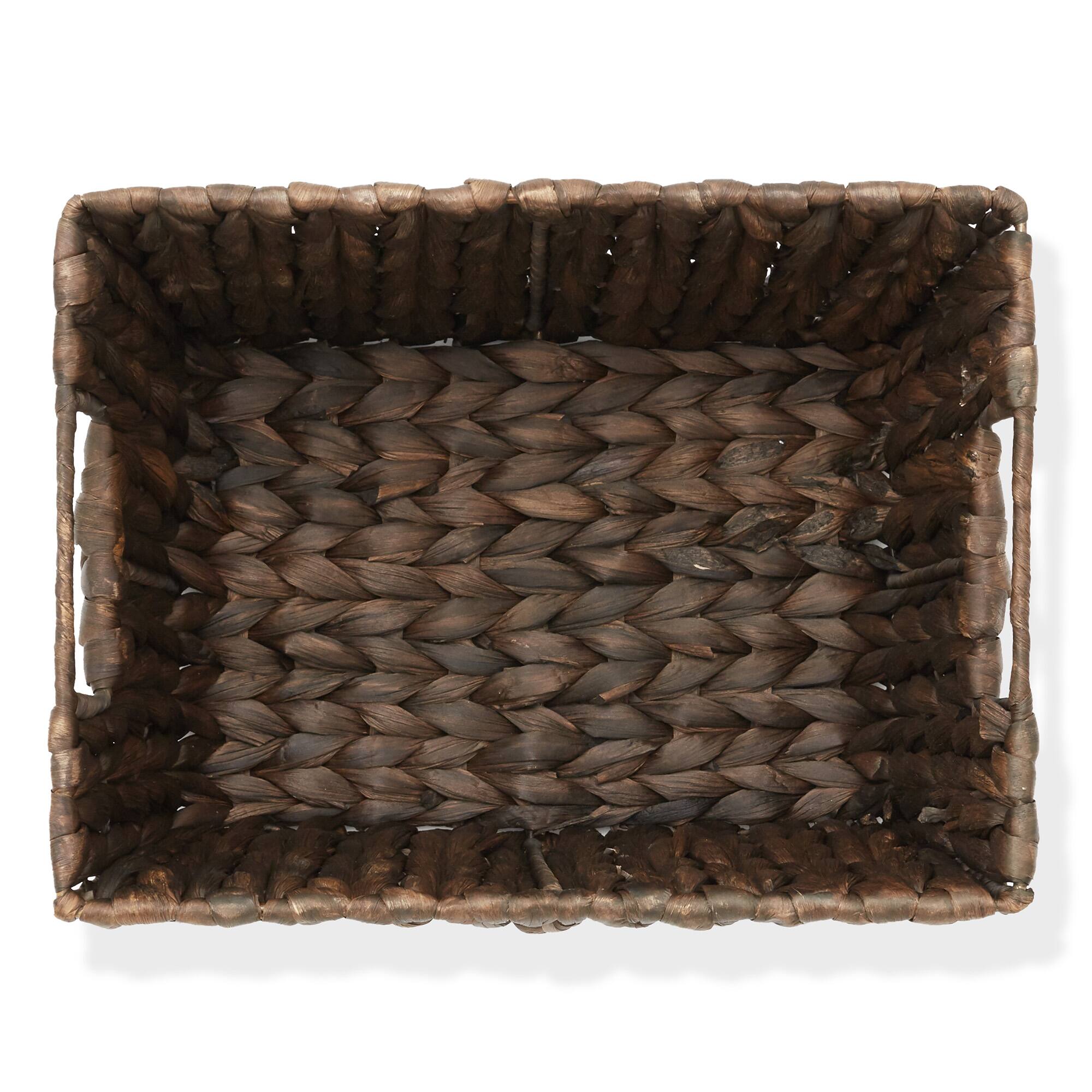 Alt View 5. Casafield - 4pk Hyacinth Seagrass Storage Baskets with Handles for Shelves - Espresso - Hyacinth.