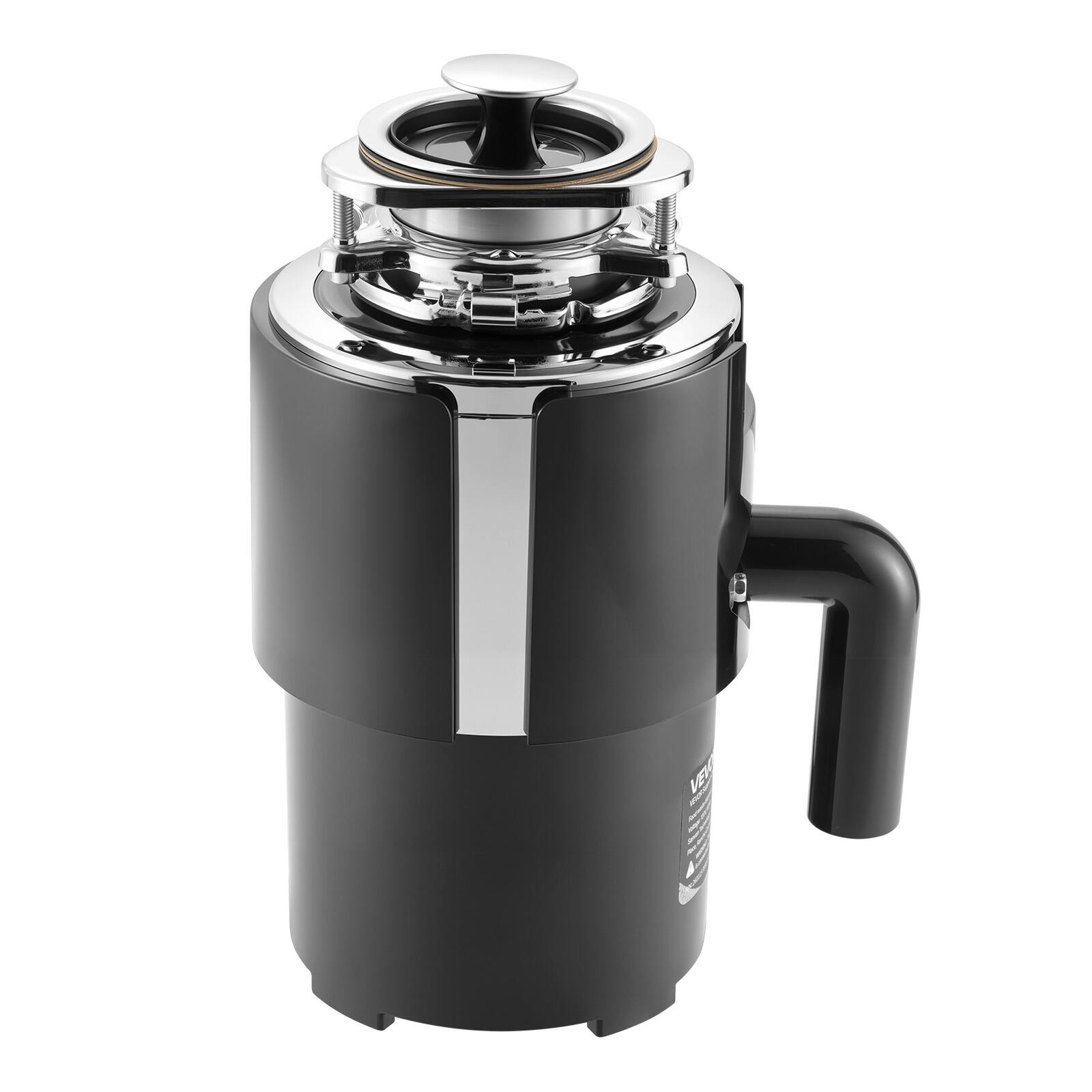 Alt View 5. VEVOR - Food Waste Garbage Disposal, 3/4HP 1500RPM AC Motor, Continuous Feed Kitchen Sink Garbage Disposer, 3-Bolt Mount Food - Black.