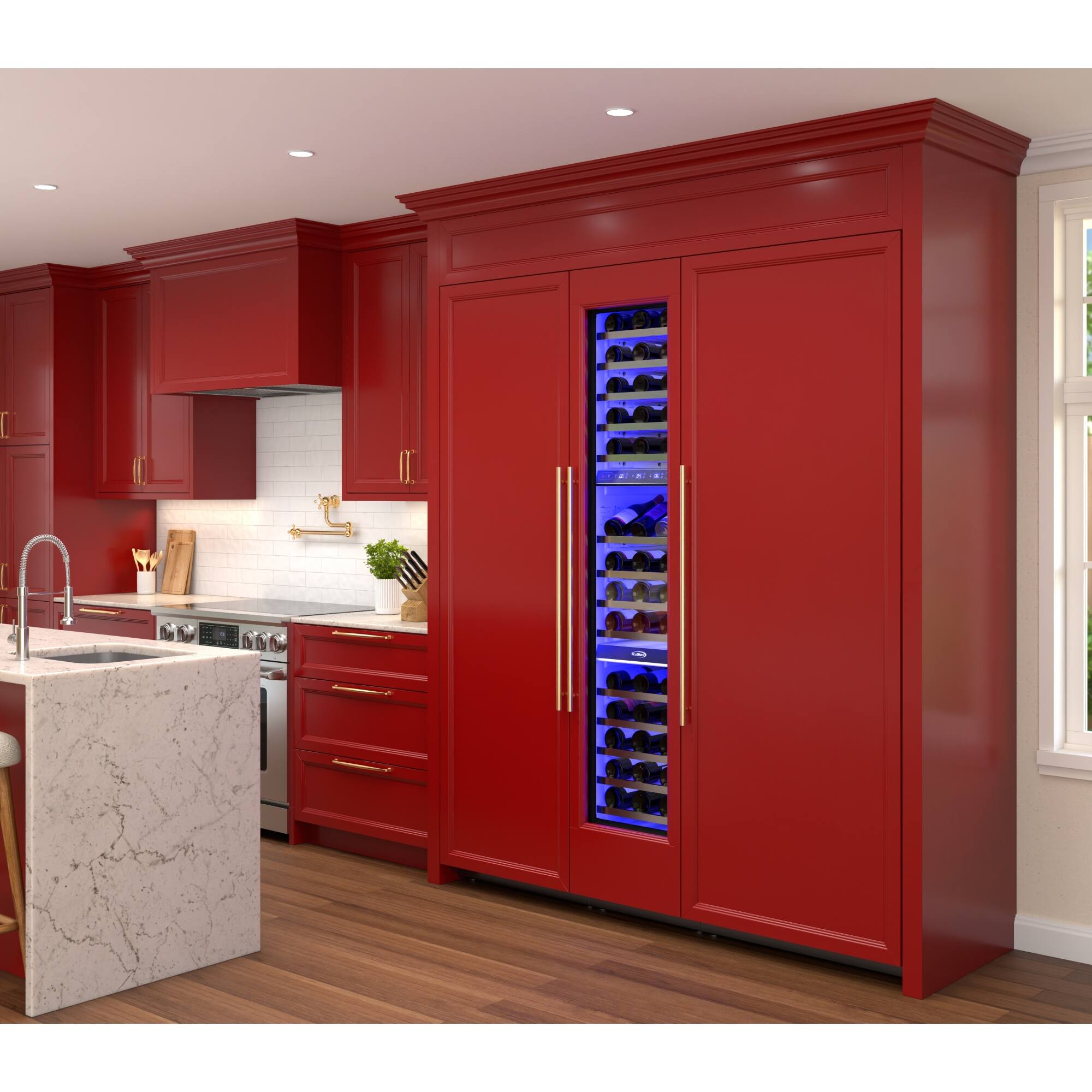 Back. Koolmore - KoolMore Reserve Panel Ready 30 in. Column Refrigerator with a 18 in. Wine Cooler and 24 in. Freezer - White.