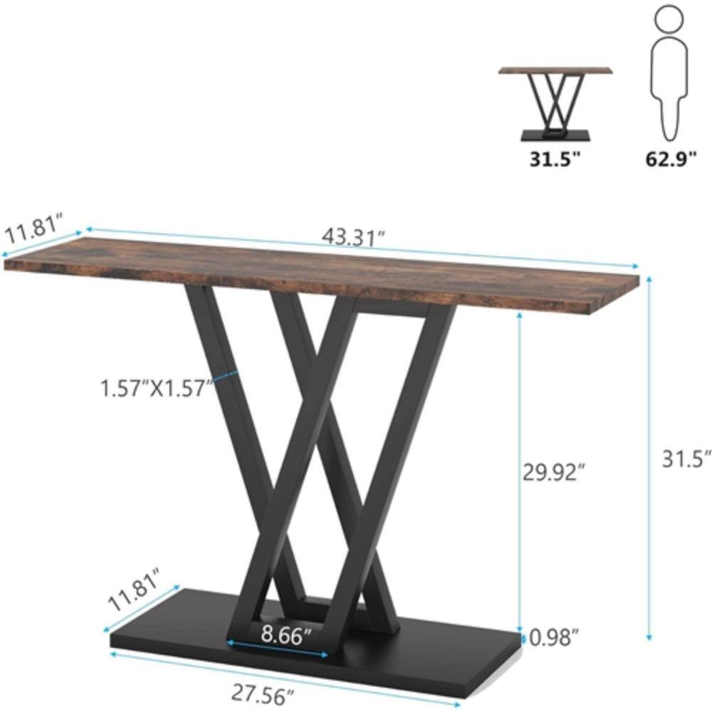 - Width: 31.5"
- Depth: 62.9"
- Height: 29.92"
- Tabletop Dimensions: 43.31" x 11.81"
- Leg Dimensions: 1.57" x 1.57"
- Base Dimensions: 27.56" x 11.81"
- Leg Thickness: 0.98"
- Overall Height: 31.5"
- Base Width: 27.56"
- Base Depth: 11.81"
- Base Height: 0.98"
- Leg Width: 8.66"