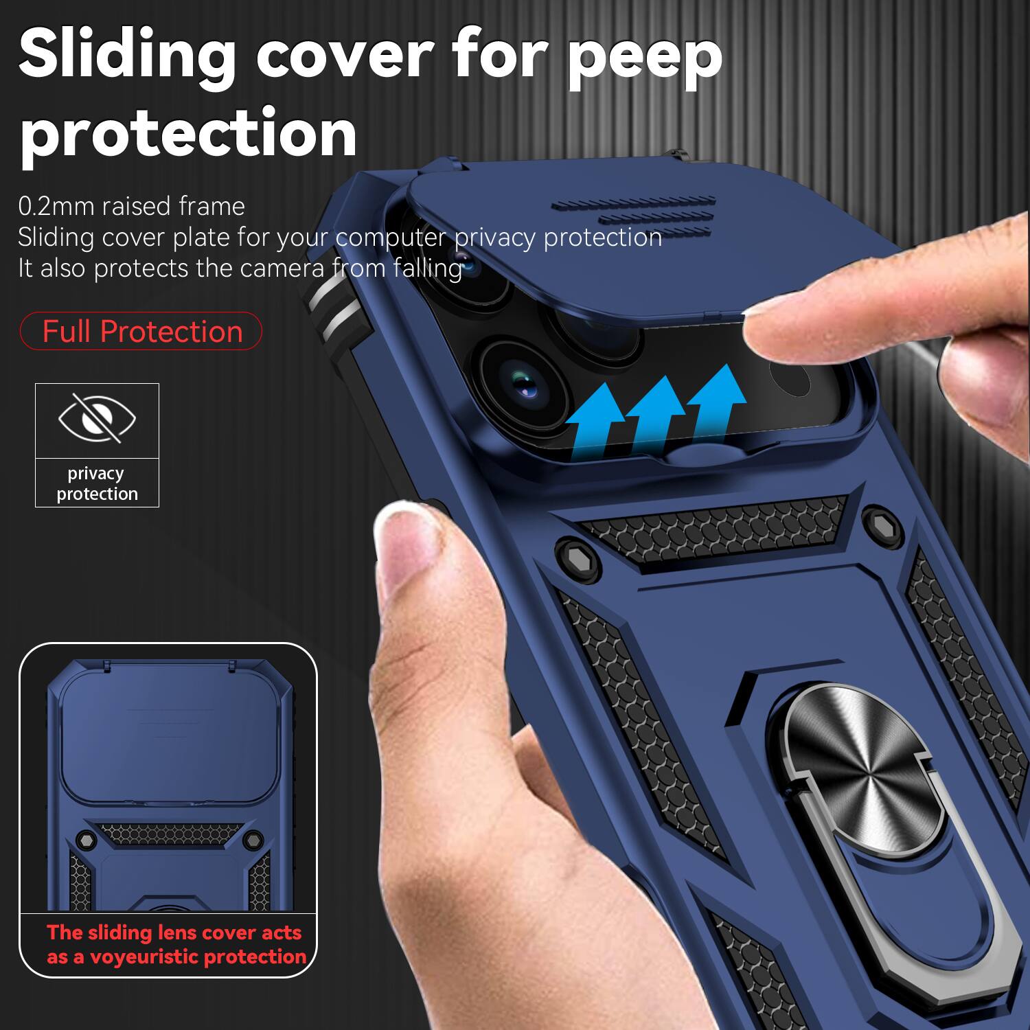Sliding cover for peep protection

0.2mm raised frame
Sliding cover plate for your computer privacy protection
It also protects the camera from falling

Full Protection

privacy protection

The sliding lens cover acts as a voyeuristic protection