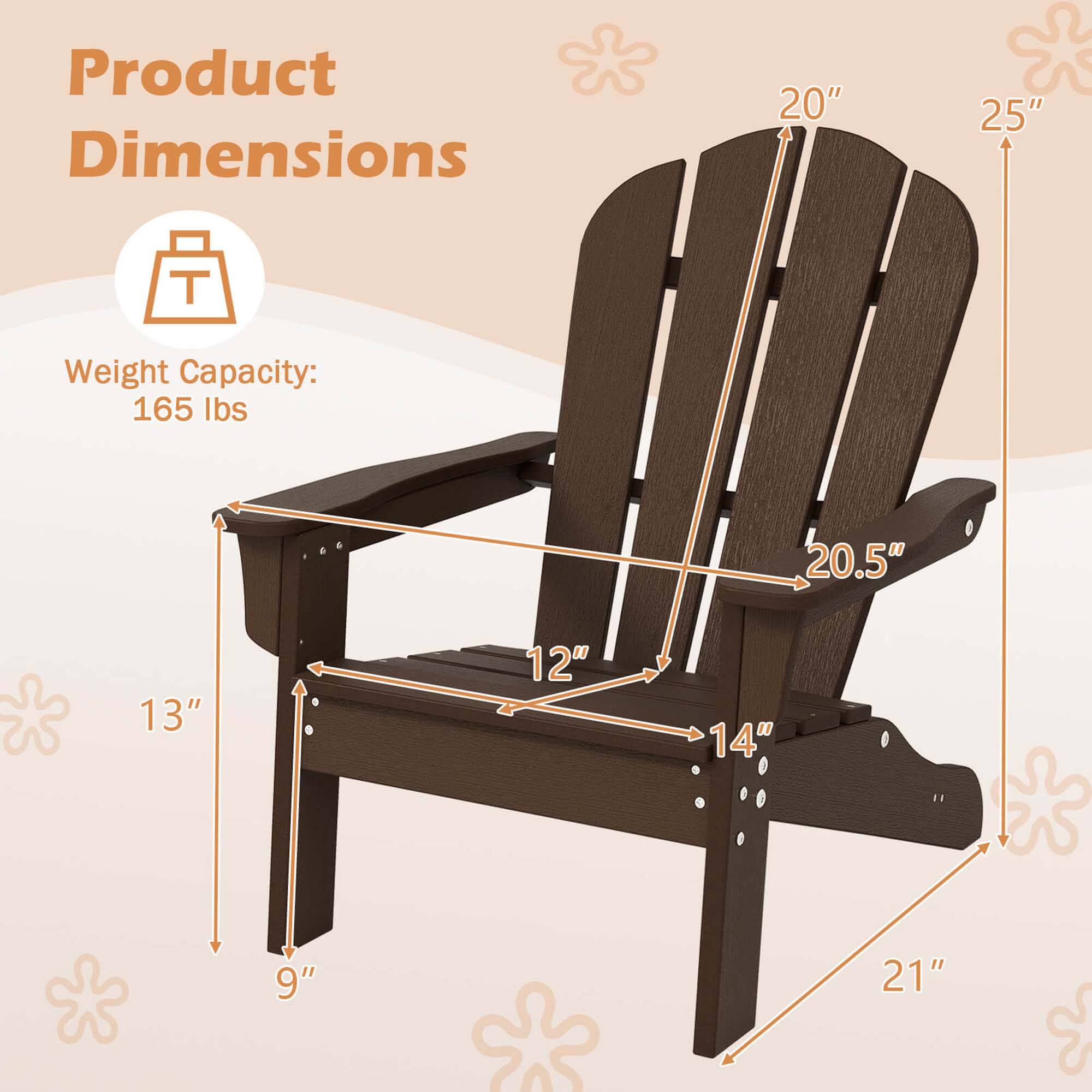 Product Dimensions: 20", 25", 20.5", 13", 12", 14", 9", 21"

Weight Capacity: 165 lbs