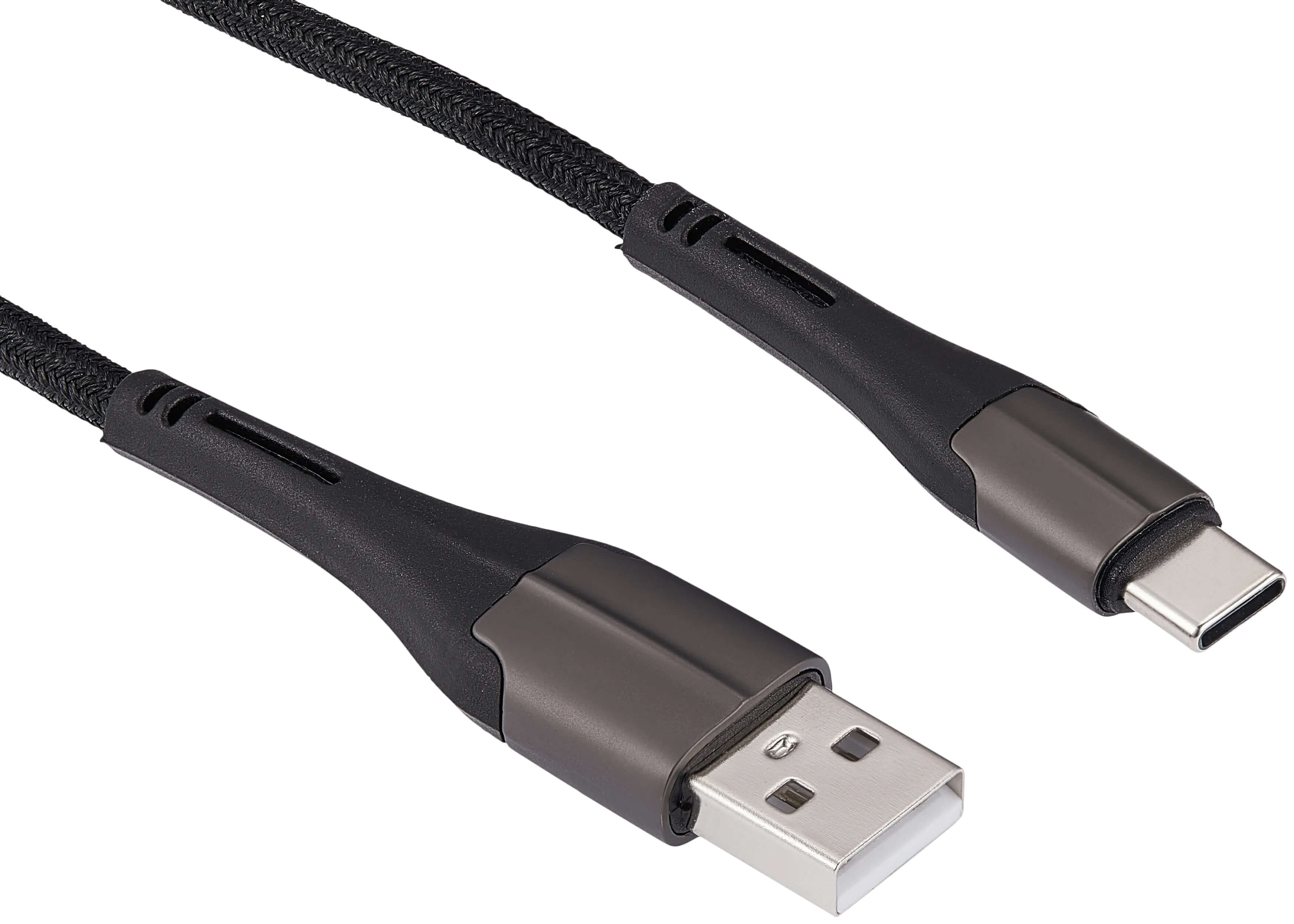 Alt View 3. Ampsentrix - 6 ft USB Type C To USB Type A Cable (Alpha) - Black - Black.