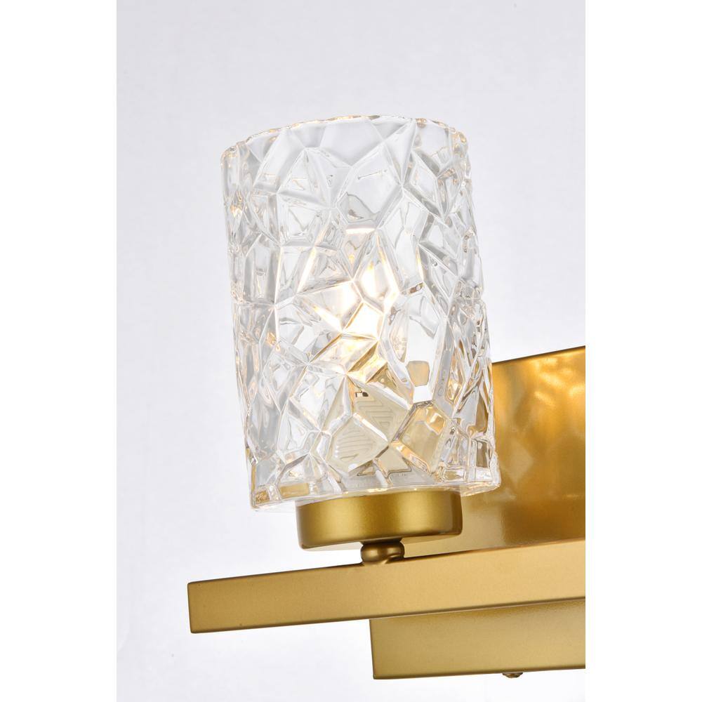 Alt View 1. Living District - Cassie 1 light bath sconce in brass with clear shade - Brass And Clear Shade.