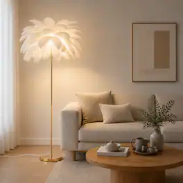 E.P. Light - 3 Color Changing Feather LED Floor Lamp