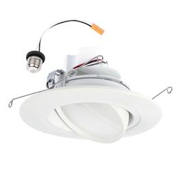 Halo - White 5/6 in. W LED Recessed Lighting Gimbal 8.8 W