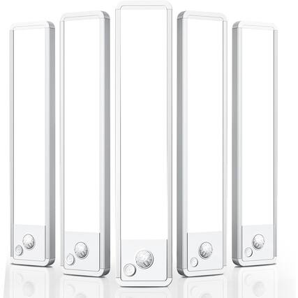 Front. ACJPR - Under Cabinet Motion Sensor Dimmable Rechargeable Wireless Closet Lights, Magnetic LED for Kitchen/Bathroom, 5 Pack.