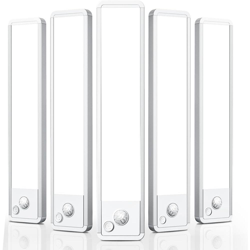 Front. ACJPR - Under Cabinet Motion Sensor Dimmable Rechargeable Wireless Closet Lights, Magnetic LED for Kitchen/Bathroom, 5 Pack.