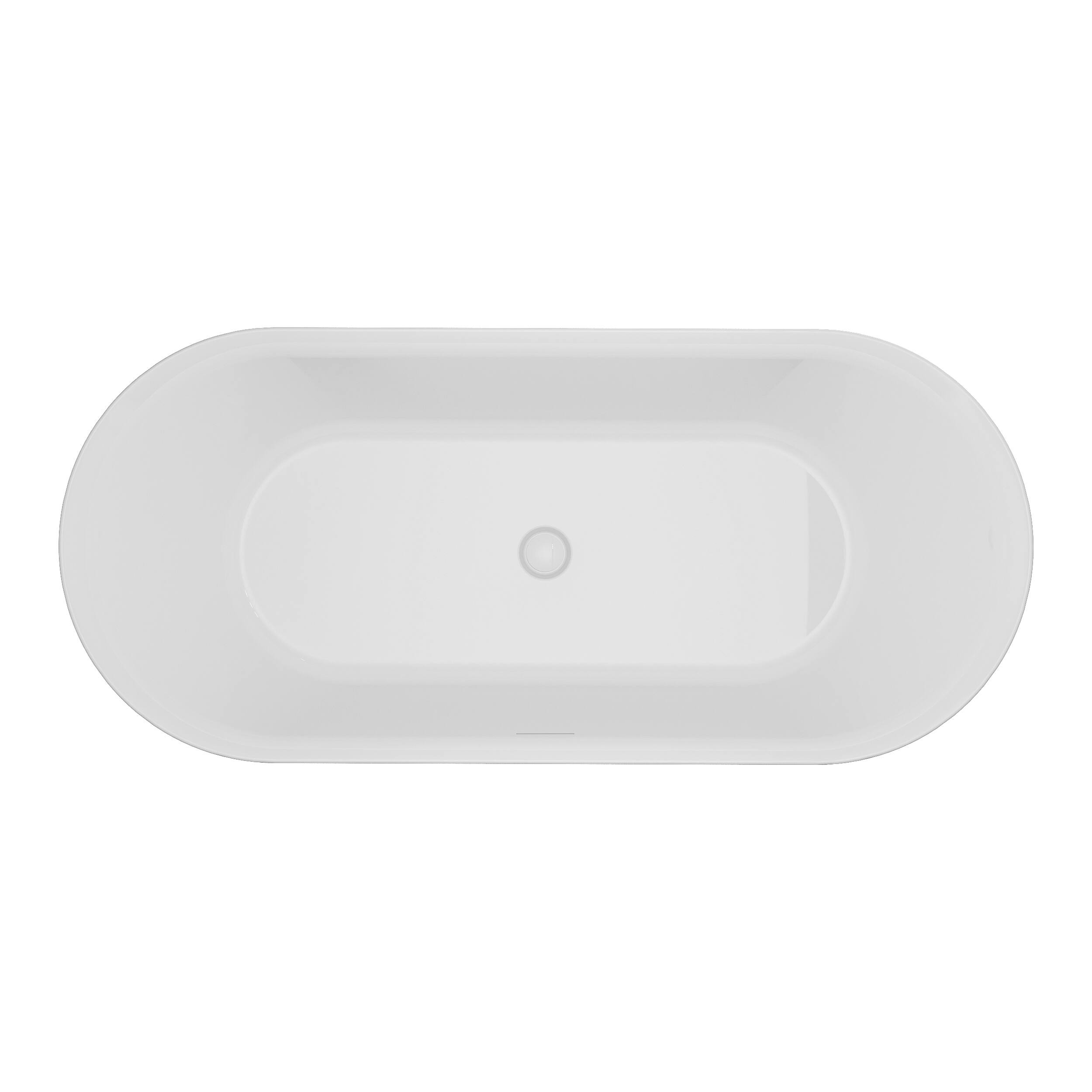 Alt View 8. WELLFOR - Sable 66 in. Acrylic Flat Bottom Double Ended Freestanding Soaking  Bathtub with Drain and Overflow - White.