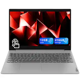 Lenovo - IdeaPad 3 15.6" HD Touch Laptop,Intel i5-1035G1,12GB RAM,256GB SSD+160GB Dock Set,Intel UHD Graphics,Win 11 - Gray