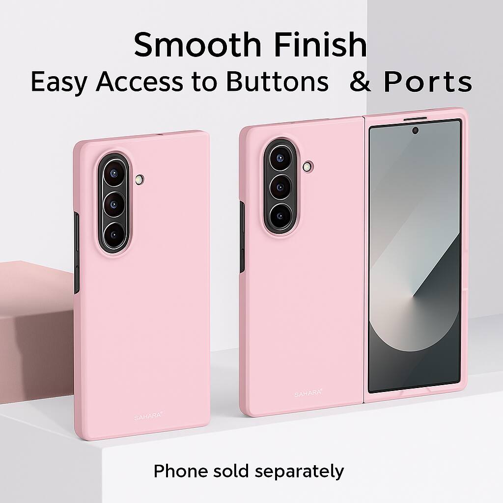 Smooth Finish  
Easy Access to Buttons & Ports  

Phone sold separately