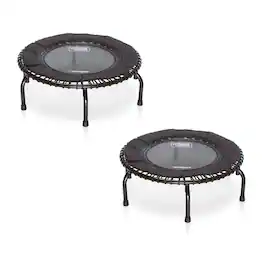 JumpSport - 250 Fitness Rebounder Mini Trampoline In Home Cardio Fitness (2 Pack) - Black