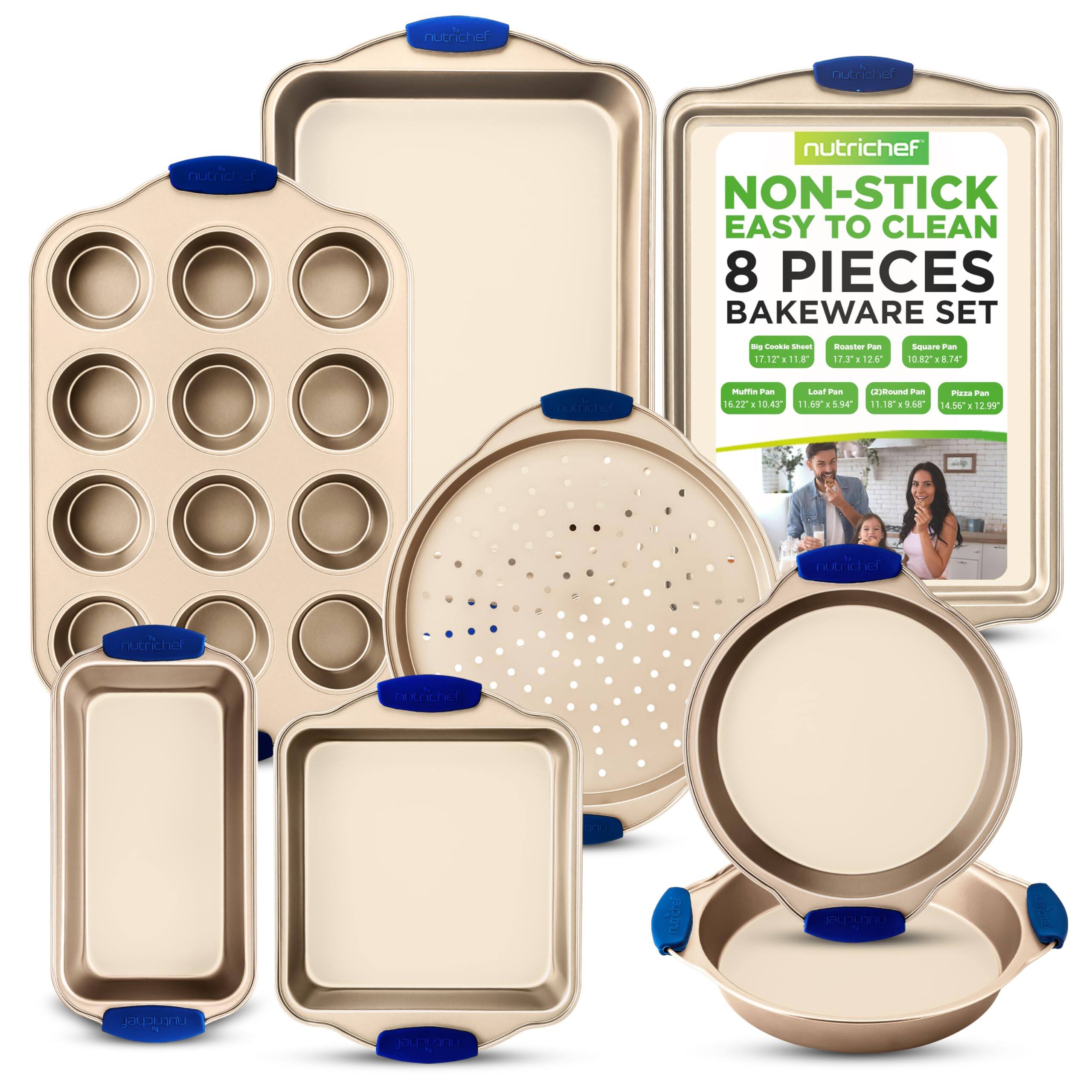 NutriChef - 8-Piece Nonstick Bakeware Set - Heavy