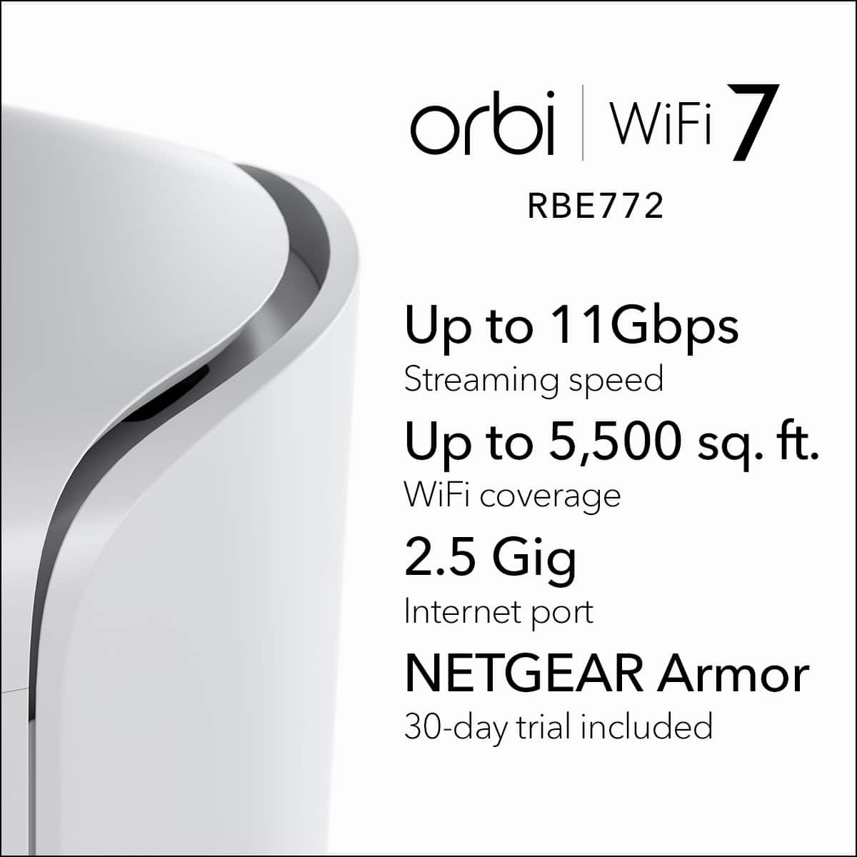 NETGEAR - Orbi 770 Series BE11000 Tri-Band Mesh Wi-Fi 7 Syst