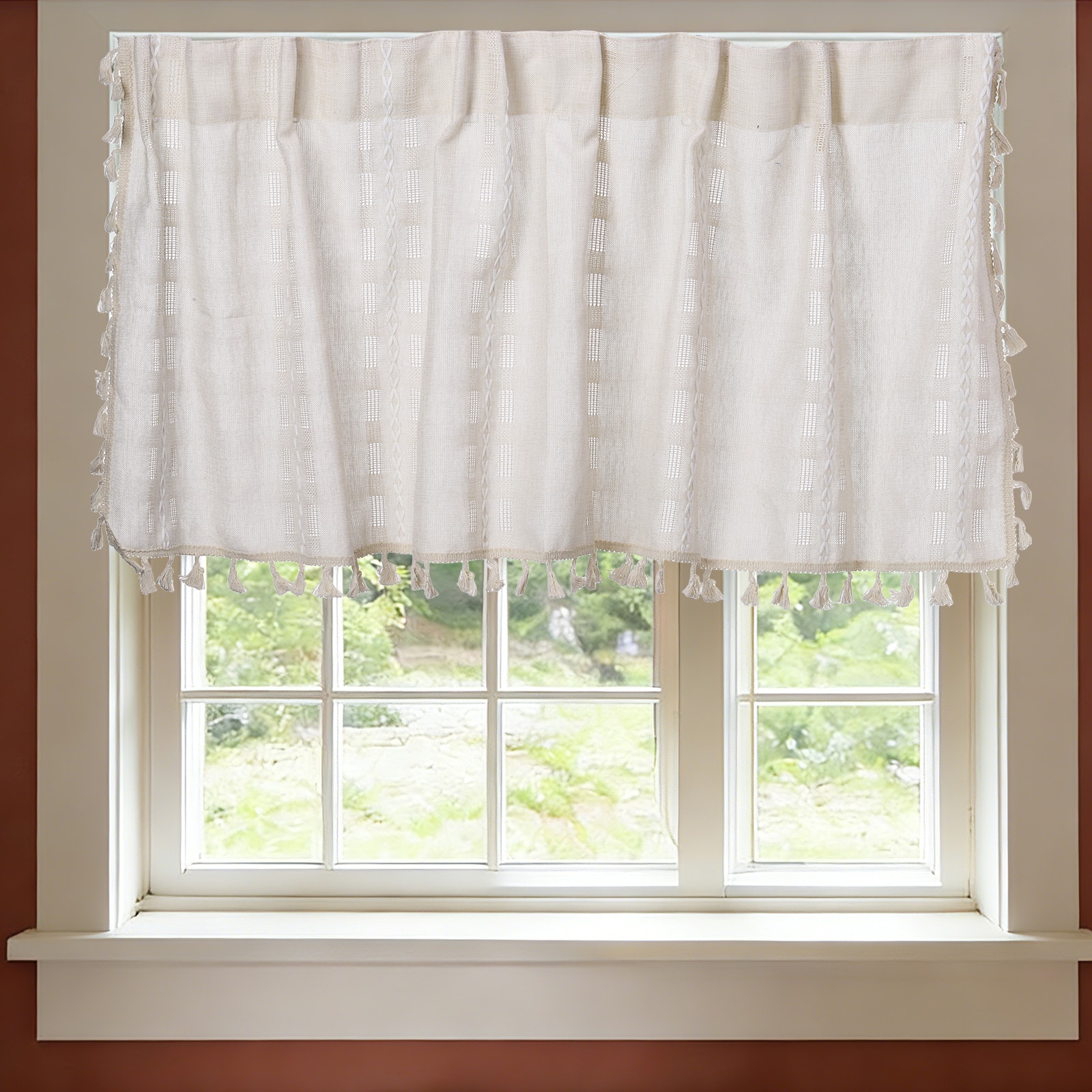 "Unique Bargains - Curtain Valances, 18""x52"" Semi Sheer w/Hook for Small Windows Living/Bed/Bath/Kitchen, Set of 1 Panel - Apricot" price history on PriceWatchPro