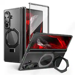 SUPCASE - UB Stand MagSafe Case for Samsung Galaxy Z Fold 8 Ultra Case with Tempered Glass Screen Protector - Frost Black