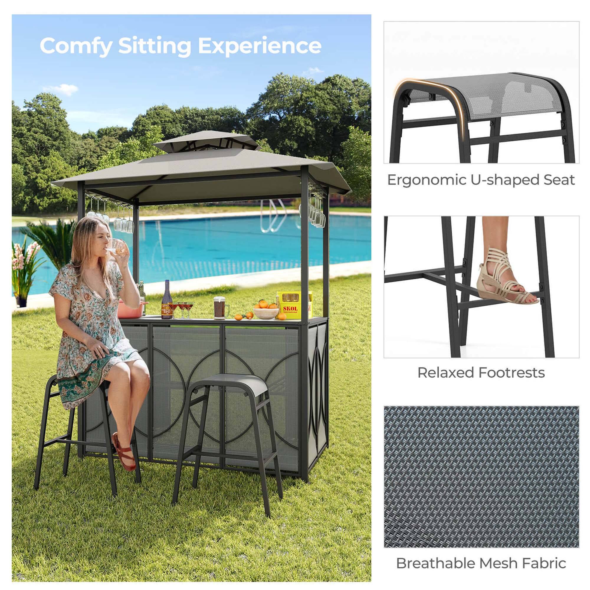 Comfy Sitting Experience Ergonomic U-shaped Seat ssaL Relaxed Footrests Breathable Mesh Fabric
