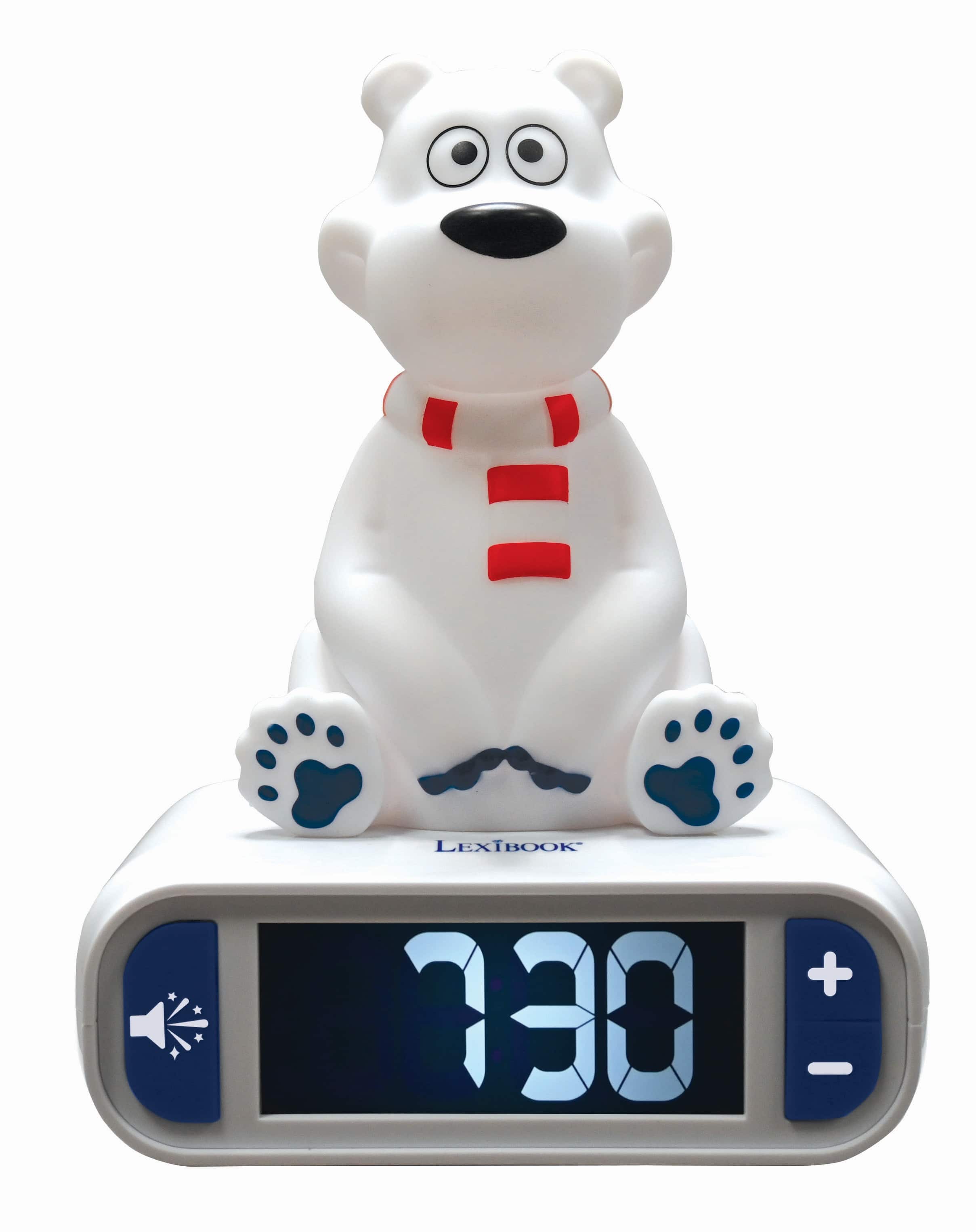 Lexibook - Alarm Clock with Night Light 3D Design Animals Polar Bear and Sound Effects - White price history on PriceWatchPro