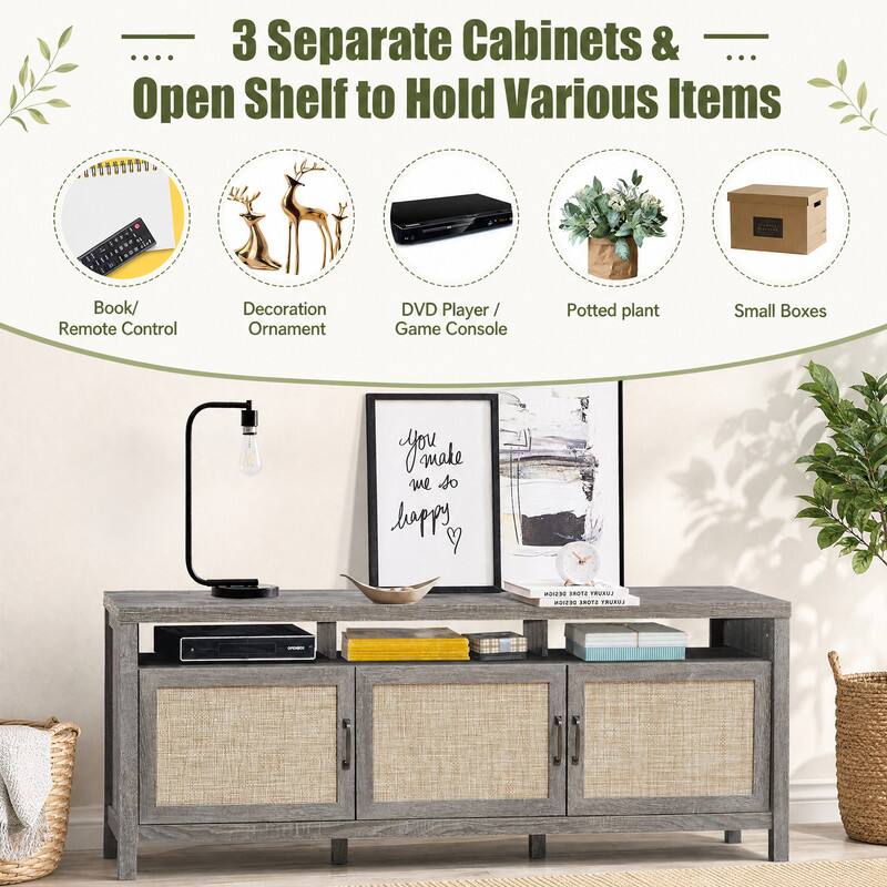 3 Separate Cabinets & Open Shelf to Hold Various Items

- Book/ Remote Control
- Decoration Ornament
- DVD Player/ Game Console
- Potted plant
- Small Boxes

You make me happy

DESIGN STORE YRUKUJ DESIGN STORE LUXURY
