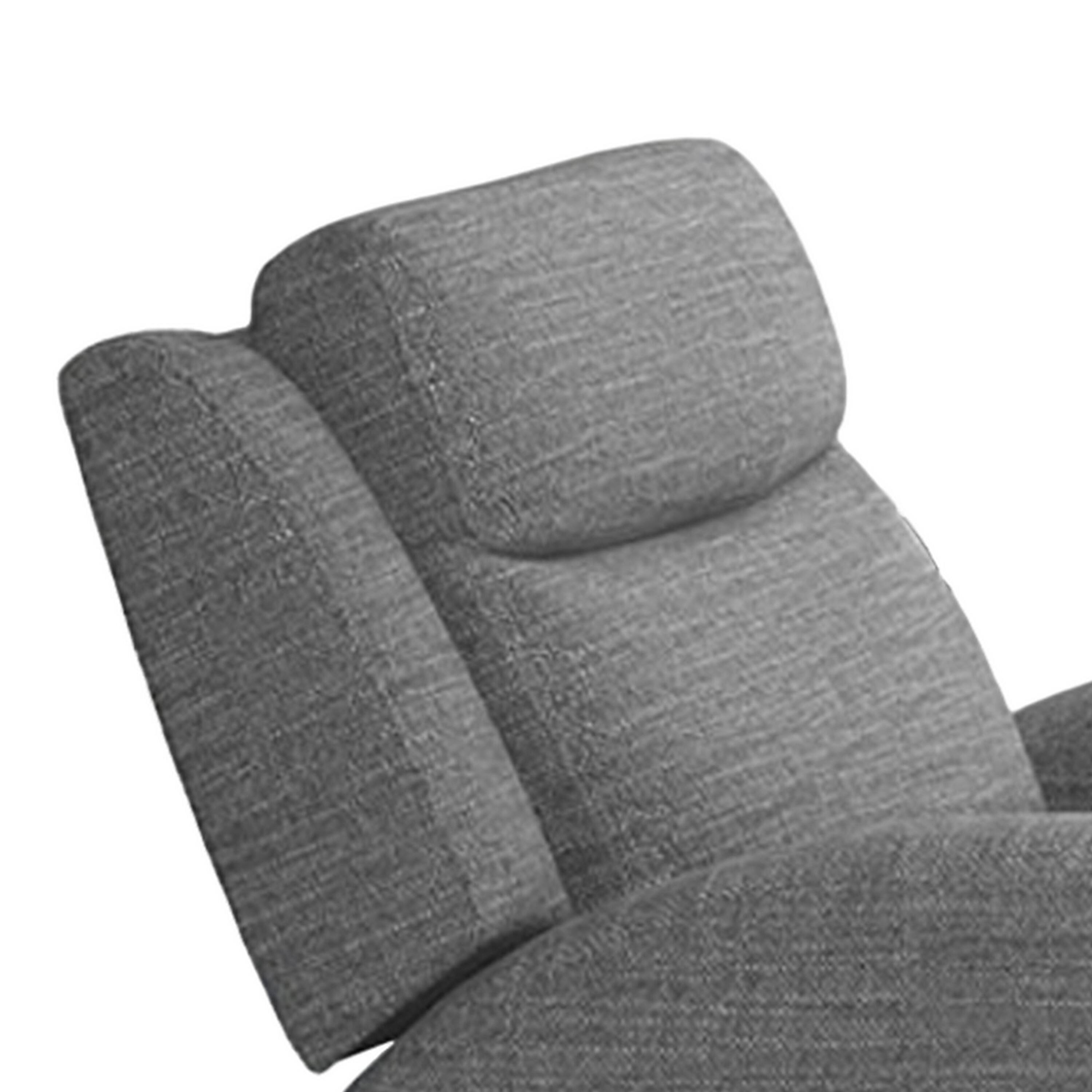 Alt View 2. Manhattan Lane - Cory Manual Recliner Chair, Contour Armrests, Solid Wood - Gray.