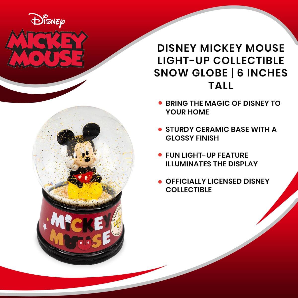 Disney Mickey Mouse Light-Up Collectible Snow Globe | 6 Inches Tall

- Bring the magic of Disney to your home
- Sturdy ceramic base with a glossy finish
- Fun light-up feature illuminates the display
- Officially licensed Disney collectible