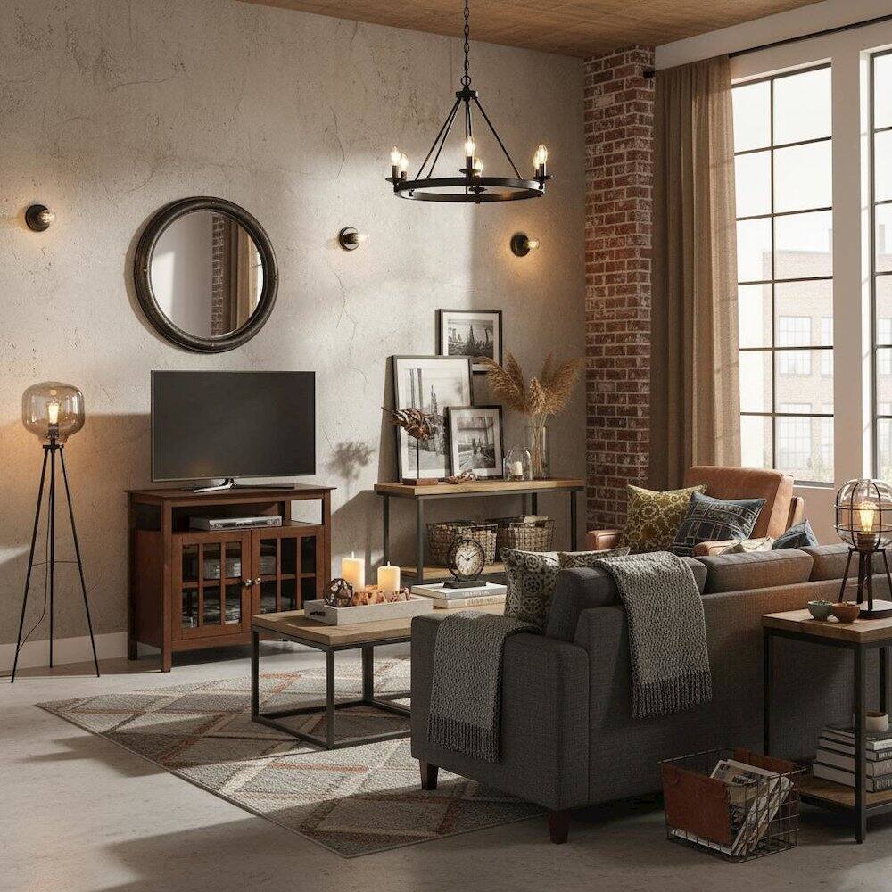 Alt View 2. FurniFact - Tall TV Stand Console, Brown, Storage Cabinets, 40 Inch - Gray.